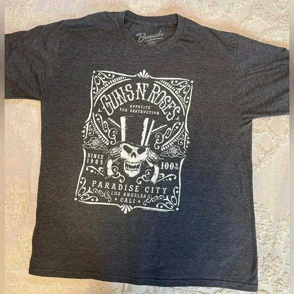 Guns N Roses Appetite For Destruction Concert Tee Shirt Band Bravado EUC - Picture 1 of 3